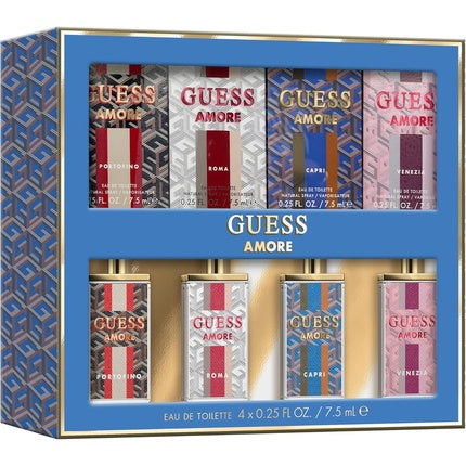 Guess Amore Miniature Geschenkset 4x 7.5ml EDT (Deze set bevat:

Portofino 7.5ml EDT Splash
Roma 7.5ml EDT Splash
Capri 7.5ml EDT Splash
Venezia 7.5ml EDT Splash)