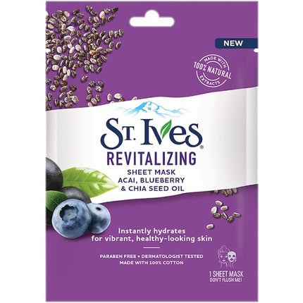 St. Ives Revitalising Acai Blueberry & Chia Seed Oil Masker 23ml - 1 Sheet