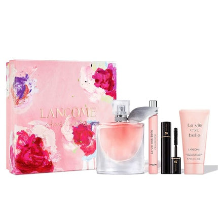 Lancôme La Vie Est Belle Geschenkset 50ml EDP + 10ml EDP + 50ml Body Lotion + 2ml Black Hypnôse Mascara