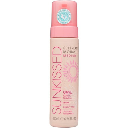 Sunkissed 95 Percent Natural Self Tan Mousse 200ml - Medium