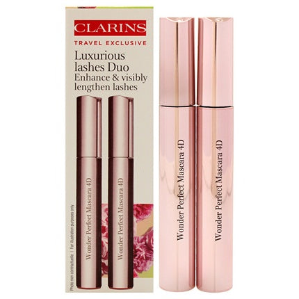 Clarins Wonder Perfect 4D Black Mascara Duo Set 2x 8ml Wonder Perfect 4D Black Mascara