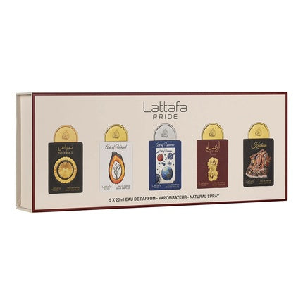 Lattafa Pride Geschenkset Collection No.3 - 5 x 20ml (Deze geschenkset bevat:Nebras Art of WoodArt of UniverseAnsaam GoldKashan)
