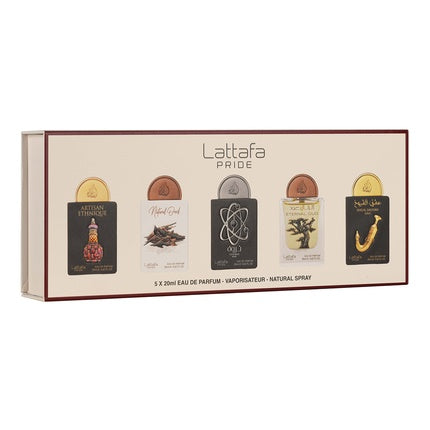 Lattafa Pride Geschenkset Collection No.2 - 5 x 20ml (Deze geschenkset bevat:	Artisan EthniqueNatural OudTharwah SilverEternal OudIshq Al Shuyukh Gold)