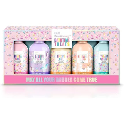 Baylis & Harding Beauticology Sprinkles Geschenkset 5 Stuks (Deze cadeauset bevat douchezeep, douchecrème, douchegel, bodylotion en handlotion in handige flesjes van 100ml.)