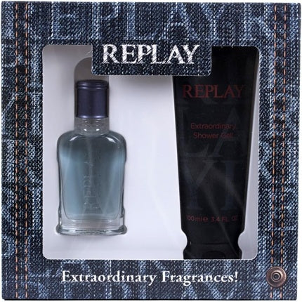 Replay Essential for Him Geschenkset 30ml EDT Spray + 100ml Douchegel
