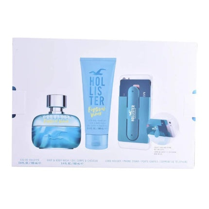 Hollister Festival Vibes For Him Gift Set 100ml EDT + 100ml Body Wash + Card Holder