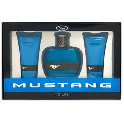 Mustang Blue Geschenkset 100ml EDT + 100ml Aftershave Balsem + 100ml Hair & Body Wash