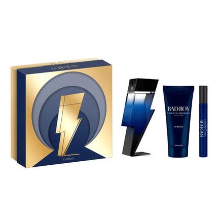 Carolina Herrera Bad Boy Cobalt Geschenkset 100ml EDP + 100ml Shower Gel + 10ml EDP