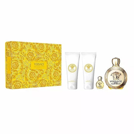 Versace Eros pour Femme Geschenkset 100ml EDP + 5ml EDP + 100ml Body Lotion + 100ml Douchegel