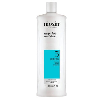 Nioxin System 3 Conditioner for Dyed/Dry/Damaged Hair and Moderate Loss 1000ml