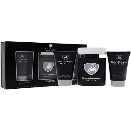 Lamborghini Mitico Gift Set Geschenkset 125ml EDT + 100ml Douchegel + 100ml Aftershave Balsem
