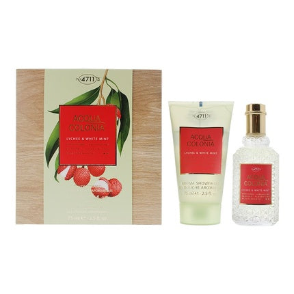 Mäurer & Wirtz 4711 Acqua Colonia Lychee & White Mint Geschenkset 50ml EDC + 75ml Douchegel