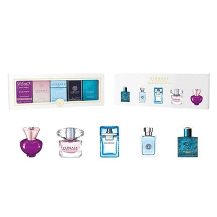 Versace Mini Set Geschenkset 5ml Dylan Purple EDP + 5ml Bright Crystal EDT + 5ml Eau Fraiche EDT + 5ml Pour Homme EDT + 5ml Eros EDT
