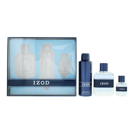 Izod Blue Geschenkset 100ml EDT + 15ml EDT + 200ml Body Spray