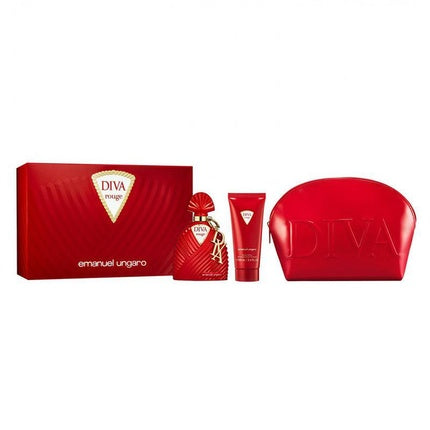 Emanuel Ungaro Diva Rouge Geschenkset EDP 100ml - Body Lotion 100ml - Tasje