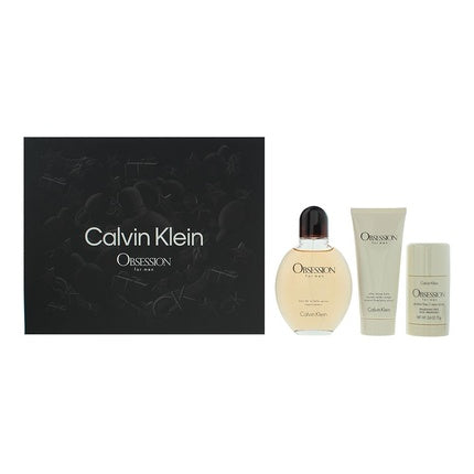 Calvin Klein Obsession Geschenkset 125ml EDT + 75ml Aftershave Balsem + 75g Deodorant Stick