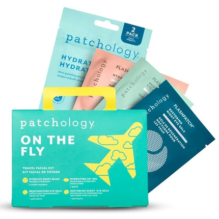 Patchology On the Fly Travel Geschenkset Hydrate Sheet Mask 2pcs + Flash Eye Gel + Hydrating Lip Gel + Restoring Eye Gel