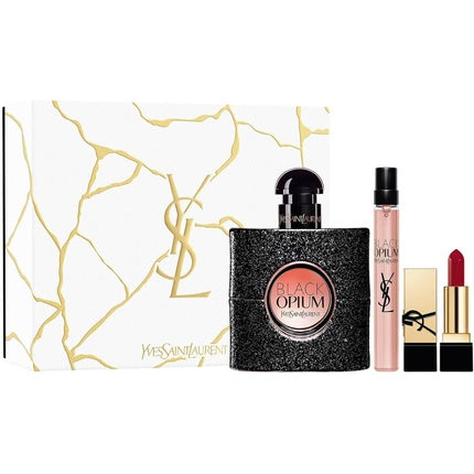 Yves Saint Laurent Black Opium Geschenkset 50ml EDP + 10ml EDP + Mini Rouge Pur Couture Lipstick - Rouge Muse