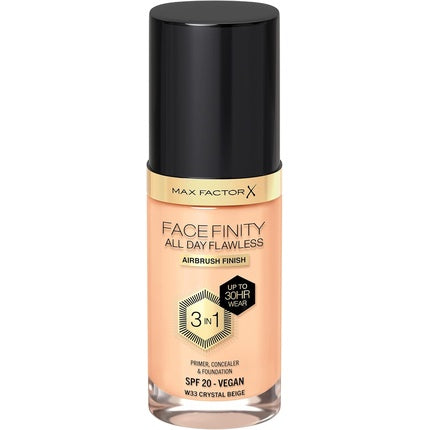 Max Factor Facefinity All Day Flawless 3 in 1 Foundation 30ml - 33 Crystal Beige
