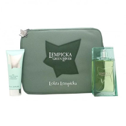 Lolita Lempicka Green Lover Geschenkset 100ml EDT + 75ml Aftershave Balsem + Toilettas