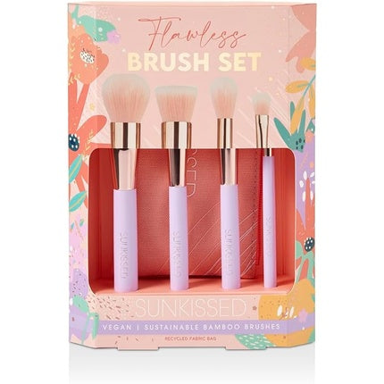 Sunkissed Flawless Brush Kwastenset 5 Stuks (Deze set bevat:BlushkwastPoederkwastBlending KwastOogschaduw BorstelMakeup Tasje)