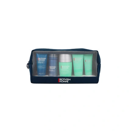 Biotherm Men Aquapower Routine Pouch Set Cleanser 40ml + Douchegel 40ml + Shaving Foam 50ml +  Deodorant Roll-on 75ml + Advanced Gel 20ml