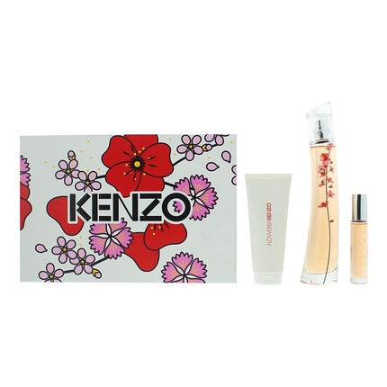Kenzo Flower Ikebana Geschenkset 75ml EDP + 10ml EDP + 75ml Body Lotion
