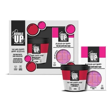 Bubble Up Cherry Berry Bath & Body Geschenkset 210g Big Bath Bar Berry & 220g Body Butter Cherry Nice