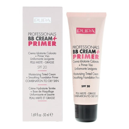 Pupa Professionals BB Cream + Primer SPF20 50ml - 001 Nude - Vette/ Gecombineerde Huid