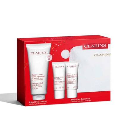 Clarins Body Care Geschenkset Rich Body Lotion 200ml + Hand and Nail Treatment Cream 30ml + Body Scrub 30ml