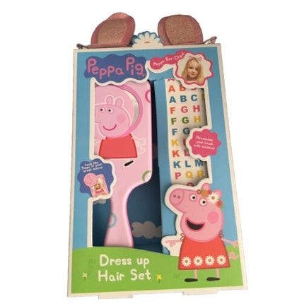 Peppa Pig Hair Geschenkset 3 Stuks (Deze haarset bevat:1x Spiegel Haarborstel1x Peppa Pig Ear Haarklipjes1x Alfabet Stickers)