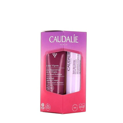 Caudalie Thé Des Vignes Geschenkset 30ml Hand & Nagel Repairing Crème + 4.5g Lip Conditioner