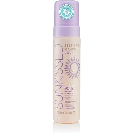 Sunkissed 95 Percent Natural Self Tan Mousse 200ml - Dark
