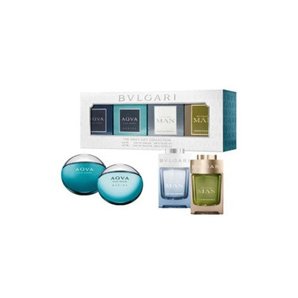 Bvlgari Miniatures For Him Geschenkset 5ml Pour Homme EDT + 5ml Man Rain Essence EDP + 5ml Man Wood Essence EDP + 5ml Man In Black EDP