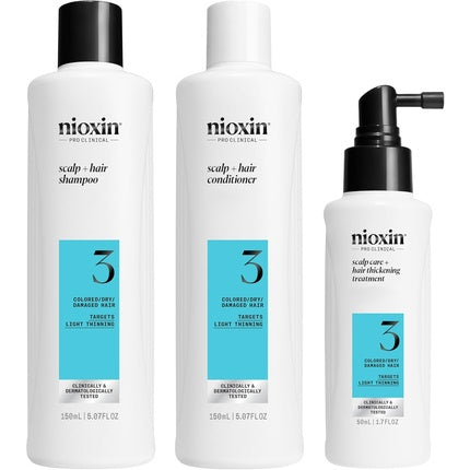 Nioxin System 3 Light Thinning Scalp + Hair Geschenkset 150ml Shampoo + 150ml Conditioner + 50ml Treatment